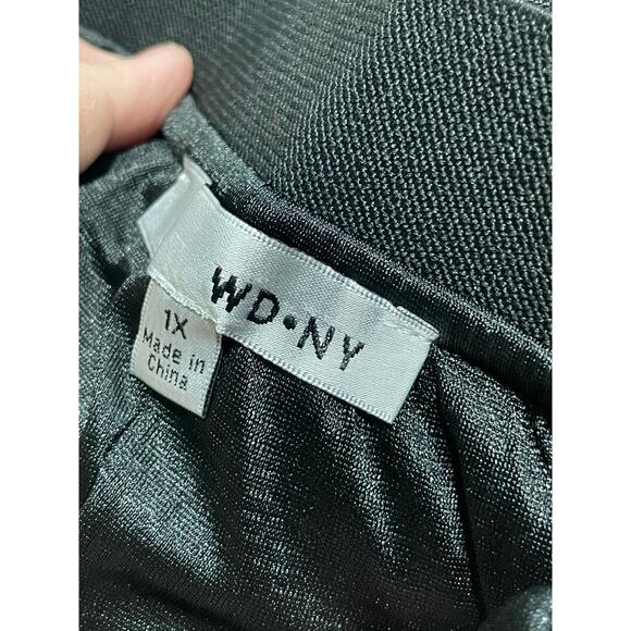 NWT WDNY Women's Size 1X Plus Pleated Midi Skirt Silver Metallic - Picture 9 of 12